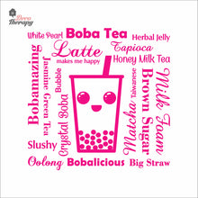 Load image into Gallery viewer, Boba Tea Latte Makes Me Happy Big Straw Wall Decal Decotherapy