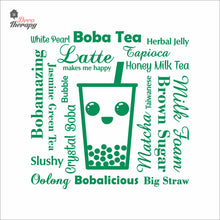 Load image into Gallery viewer, Boba Tea Latte Makes Me Happy Big Straw Wall Decal Decotherapy