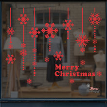 Load image into Gallery viewer, Christmas Hanging Snowflakes Wall Decal Decotherapy