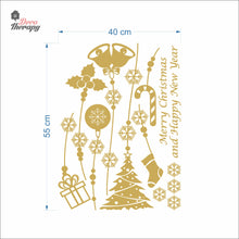 Load image into Gallery viewer, Christmas Happy New Year Tree Bell Stocking Wall Decal Decotherapy