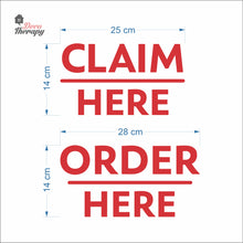 Load image into Gallery viewer, Claim Here Order Here Sign Sticker Self-Adhesive Decotherapy