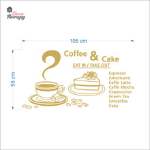 Load image into Gallery viewer, Coffee & Cake Eat In Takeout Wall Decal Decotherapy