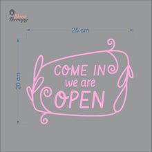 Load image into Gallery viewer, Come In We Are Open Floral Door Sign Sticker Self-Adhesive Decotherapy