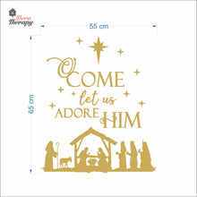 Load image into Gallery viewer, Come Let Us Adore Him Nativity Manger Christmas Wall Decal Decotherapy