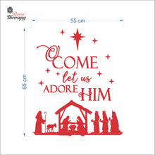 Load image into Gallery viewer, Come Let Us Adore Him Nativity Manger Christmas Wall Decal Decotherapy