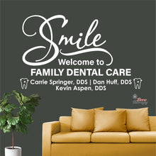 Load image into Gallery viewer, Customized Smile Welcome To Dental Clinic Name Wall Decal