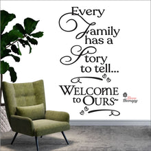 Load image into Gallery viewer, Every Family Has A Story To Tell Welcome To Ours V2 Wall Decal Decotherapy