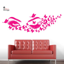 Load image into Gallery viewer, Eyelashes Butterflies Wall Decal Decotherapy
