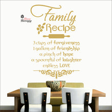 Load image into Gallery viewer, Family Recipe Cups Of Forgiveness A Spoonful Of Laughter Wall Decal Decotherapy