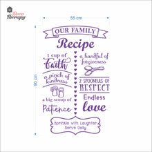 Load image into Gallery viewer, Family Recipe Cup Of Faith Pinch Of Kindness Big Scoop Of Patience Wall Decal Decotherapy