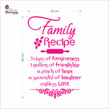 Load image into Gallery viewer, Family Recipe Cups Of Forgiveness A Spoonful Of Laughter Wall Decal Decotherapy