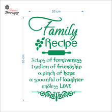 Load image into Gallery viewer, Family Recipe Cups Of Forgiveness A Spoonful Of Laughter Wall Decal Decotherapy