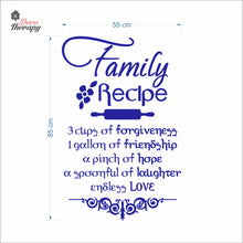 Load image into Gallery viewer, Family Recipe Cups Of Forgiveness A Spoonful Of Laughter Wall Decal Decotherapy
