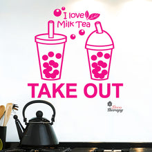 Load image into Gallery viewer, I Love Milktea Take Out Sign Wall Decal Decotherapy