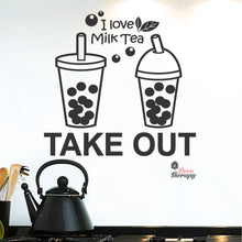 Load image into Gallery viewer, I Love Milktea Take Out Sign Wall Decal Decotherapy