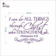 Load image into Gallery viewer, I Can Do All Things Through Christ Who Strengthens Me V4 Wall Decal Decotherapy