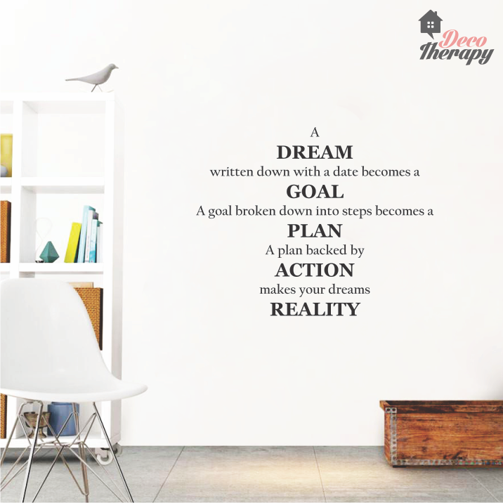 Autocollant Mural Vinyl « Go Confidently In The Direction Of Dreams » – Déco Inspiration A23, Neuf