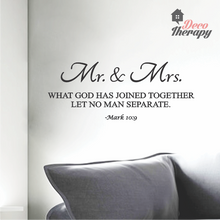 Load image into Gallery viewer, Mr and Mrs Let No Man Separate Wall Sticker