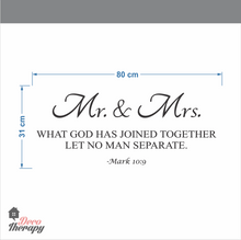 Load image into Gallery viewer, Mr and Mrs Let No Man Separate Wall Sticker