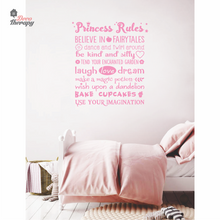 Load image into Gallery viewer, Princess Rules Wall Sticker