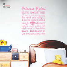 Load image into Gallery viewer, Princess Rules Wall Sticker
