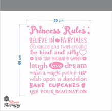 Load image into Gallery viewer, Princess Rules Wall Sticker