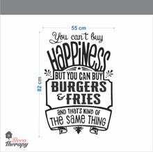 Load image into Gallery viewer, You Can't Buy Happiness Burgers and Fries Wall Sticker