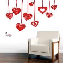 Load image into Gallery viewer, Hearts Hanging DIY Wall Decal Decotherapy