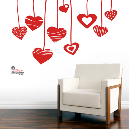 Hearts Hanging DIY Wall Decal Decotherapy