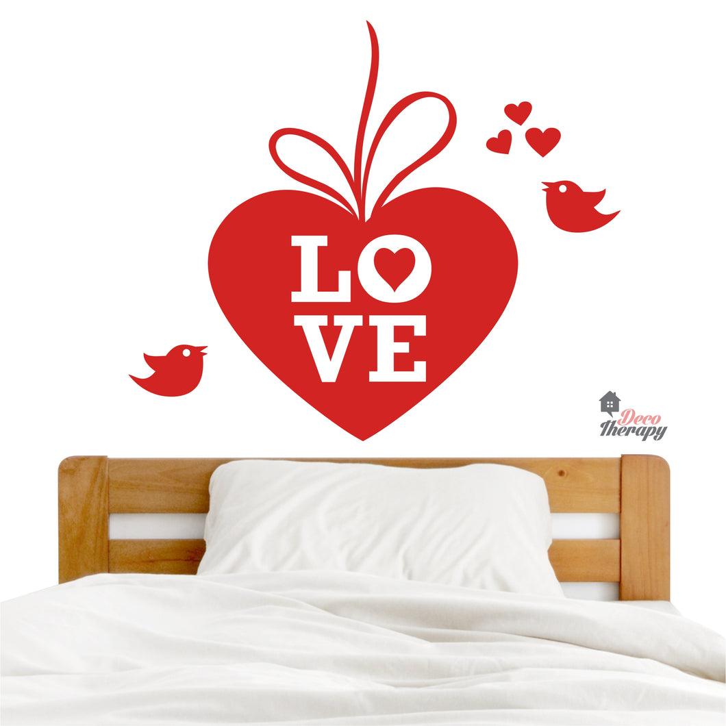 Heart Love Birds Wall Decal Decotherapy