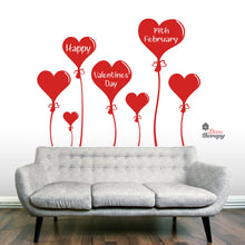 Load image into Gallery viewer, Hearts Balloon Happy Valentines Day 14th February DIY Wall Decal Decotherapy