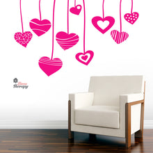 Load image into Gallery viewer, Hearts Hanging DIY Wall Decal Decotherapy