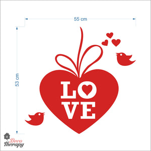 Heart Love Birds Wall Decal Decotherapy