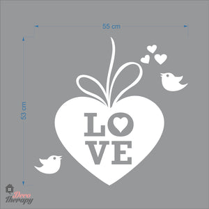 Heart Love Birds Wall Decal Decotherapy