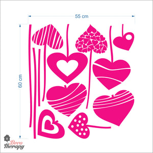 Hearts Hanging DIY Wall Decal Decotherapy