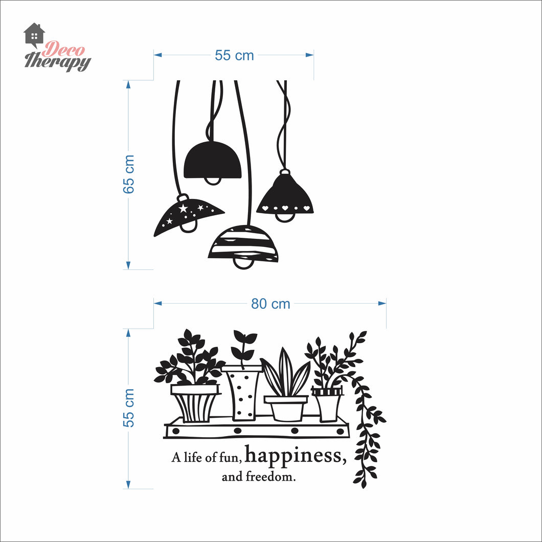 A Life Of Fun Happiness Freedom Vases Hanging Lamps Cafe Store Wall Decal Decotherapy
