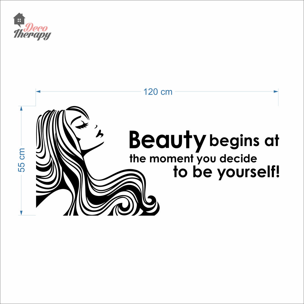 Beauty Begins The Moment You Decide To Be Yourself Wall Decal Decotherapy