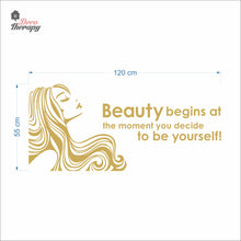 Load image into Gallery viewer, Beauty Begins The Moment You Decide To Be Yourself Wall Decal Decotherapy