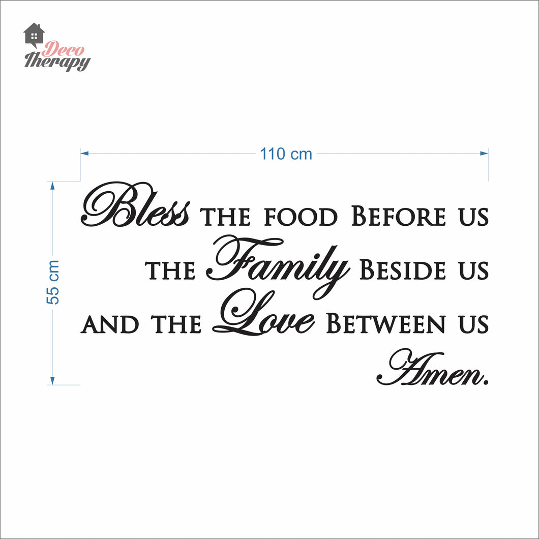 Bless The Food Before Us V2 Wall Decal Decotherapy