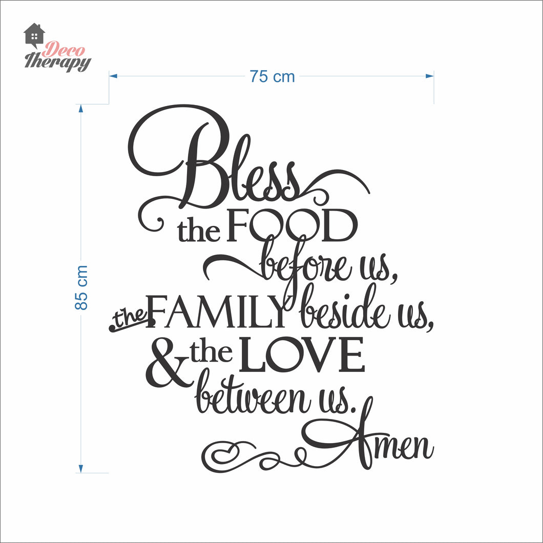 Bless The Food Before Us V4 Wall Decal Decotherapy