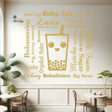Load image into Gallery viewer, Boba Tea Latte Makes Me Happy Big Straw Wall Decal Decotherapy