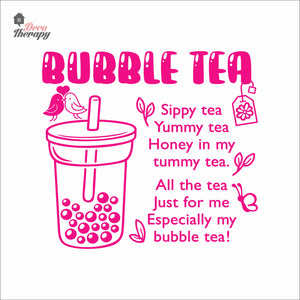 Bubble Tea Sippy Yummy Honey In My Tummy Tea Boba Milktea Wall Decal Decotherapy