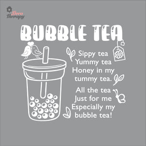 Bubble Tea Sippy Yummy Honey In My Tummy Tea Boba Milktea Wall Decal Decotherapy