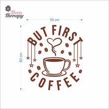 Load image into Gallery viewer, But First Coffee Beans &amp; Hanging Stars Heart Cup Wall Decal