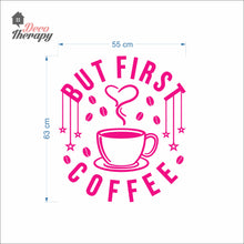 Load image into Gallery viewer, But First Coffee Beans &amp; Hanging Stars Heart Cup Wall Decal
