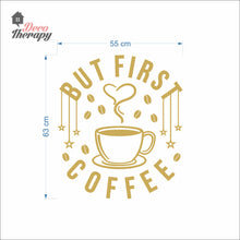 Load image into Gallery viewer, But First Coffee Beans &amp; Hanging Stars Heart Cup Wall Decal