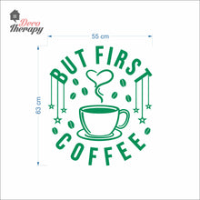 Load image into Gallery viewer, But First Coffee Beans &amp; Hanging Stars Heart Cup Wall Decal