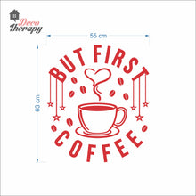 Load image into Gallery viewer, But First Coffee Beans &amp; Hanging Stars Heart Cup Wall Decal