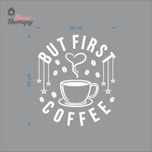 Load image into Gallery viewer, But First Coffee Beans &amp; Hanging Stars Heart Cup Wall Decal