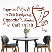 Load image into Gallery viewer, Cafe Au Lait Mokka Latte Macchiato Cappuccino Espresso Beans Wall Decal Decotherapy